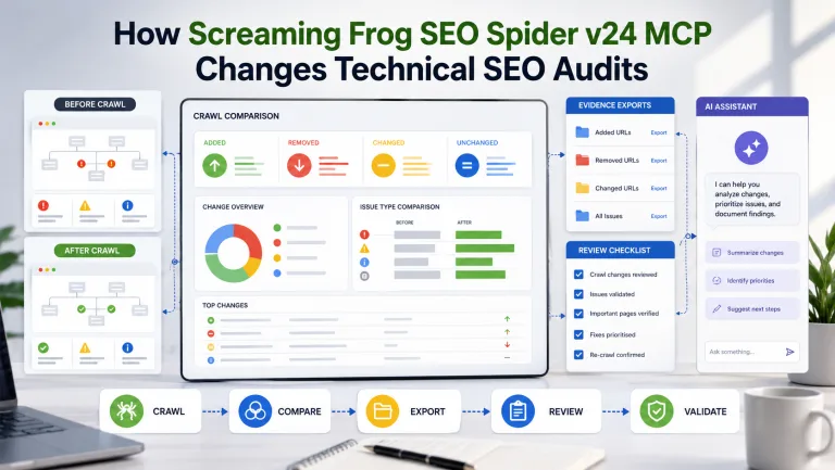 Screaming Frog v24 MCP technical SEO audit workflow